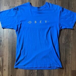 Y2K Obey pink letter skater tee‎